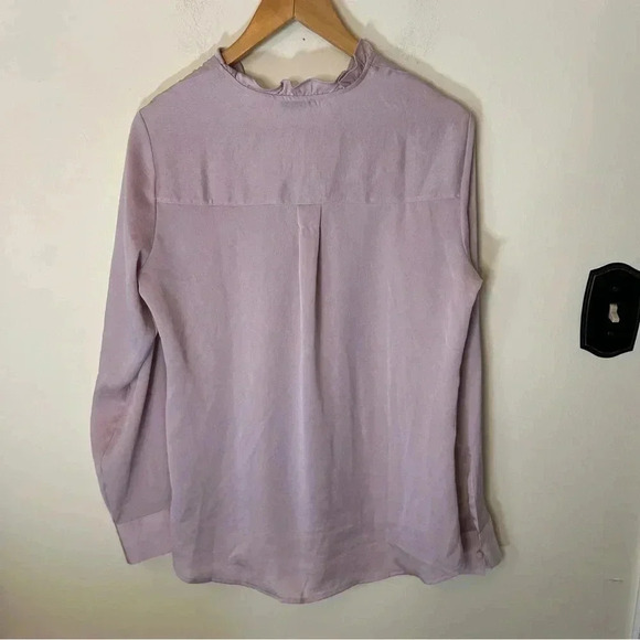 Express Ruffle Collar Button Down Portofino Shirt Light Pink Size M - Picture 4 of 5